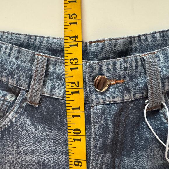 ANOTHERCHILL Jeans Medium Sweatpants Faux Denim Wide Leg Front Zipper & Pockets - Picture 15 of 16